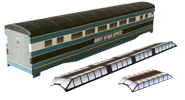 Image of the RXR Express 60ft Passenger Car - Teal/Black Image of the RXR Express 60ft Passenger Car - Teal/Black
